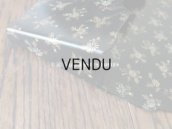 画像7: 19世紀 アンティーク ナポレオン3世 パピエマシェ レターボックス 花模様 (7)