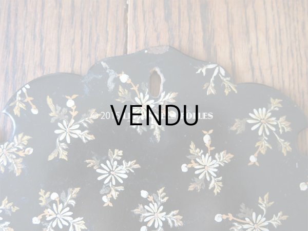 画像10: 19世紀 アンティーク ナポレオン3世 パピエマシェ レターボックス 花模様 (10)