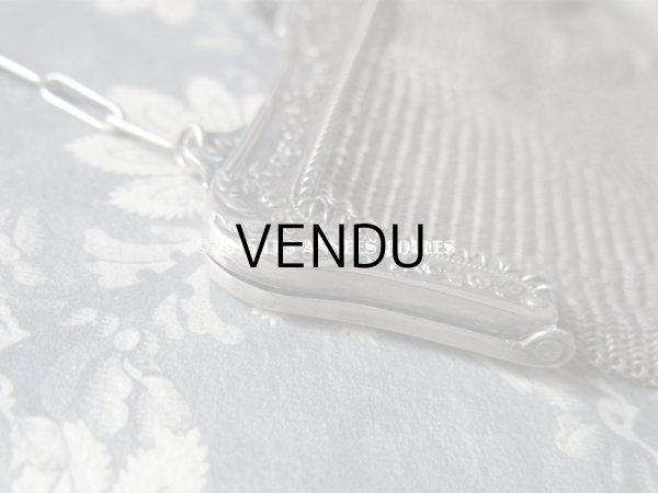 画像5: 1900年代 アンティーク メタルメッシュのバッグ 薔薇とリボンのガーランド (5)