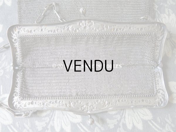 画像3: 1900年代 アンティーク メタルメッシュのバッグ 薔薇とリボンのガーランド (3)