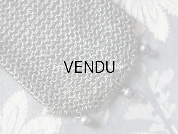 画像3: 1900年代 アンティーク シルバー製 花模様 メタルメッシュ コインケース 仕切り付 (3)