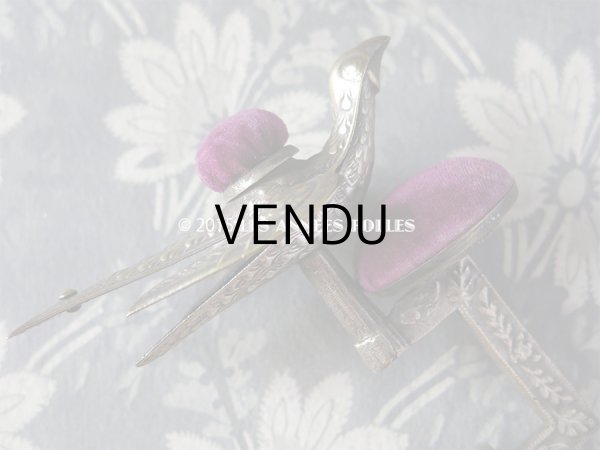 画像6: 19世紀 アンティーク 燕 ピンクッション クリップ付 ヴィクトリアン (6)