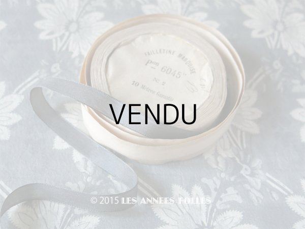 画像1: 1900年代 アンティーク ファイユ リボン チャコールグレー 8.8m PON 6045 N 2 FAILLETINE MARQUISE 295/194 TAUPE 144 (1)