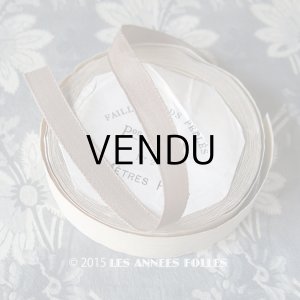 画像: 1900年代 アンティーク ファイユ リボン ライトブラウン 7.3m PON 7620 N 2 FAILLE BORDS PERLES  CUIR 98 321/241
