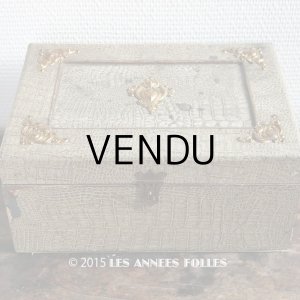 画像: ＊蚤の市＊19世紀末 アンティーク 大きな裁縫箱 引き出し付き メルスリーの木箱