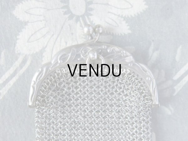 画像3: 1900年代 アンティーク シルバー製 ヤドリギ メタルメッシュのコインケース (3)