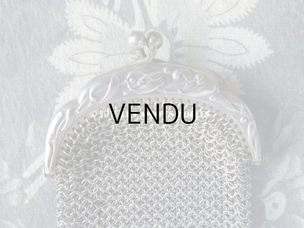 画像4: 1900年代 アンティーク シルバー製 ヤドリギ メタルメッシュのコインケース (4)