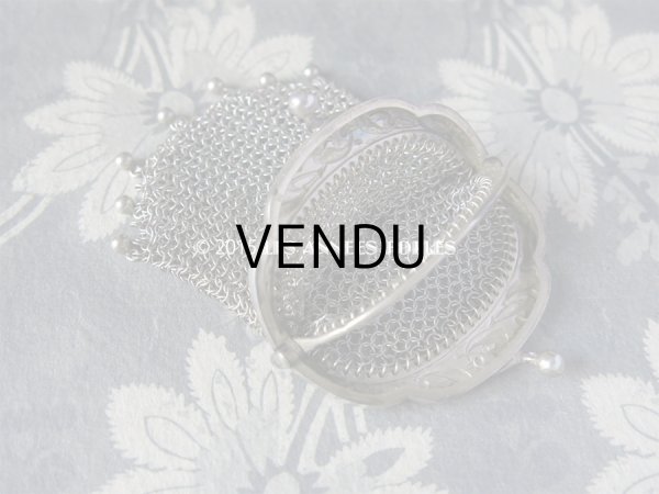 画像5: 1900年代 アンティーク シルバー製 ヤドリギ メタルメッシュのコインケース (5)