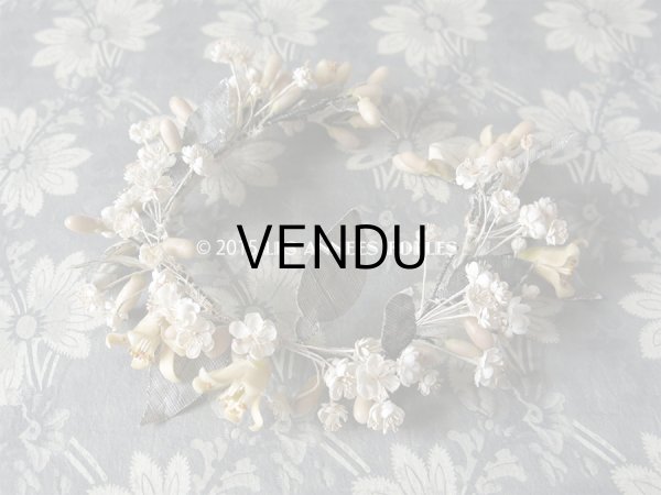 画像4: 19世紀末 アンティーク ワックスフラワーのヘッドリース ティアラ (4)