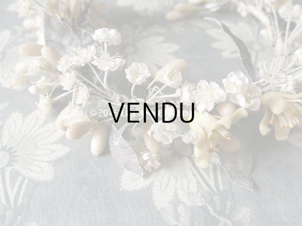 画像7: 19世紀末 アンティーク ワックスフラワーのヘッドリース ティアラ (7)