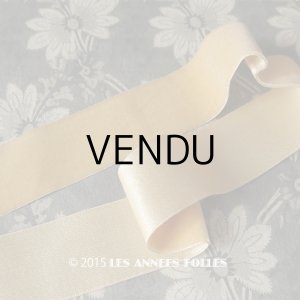 画像: 19世紀末 アンティーク シルク製 ベルベット＆サテン ダブルフェイスのリボン 2m とうもろこし色＆蜂蜜色　