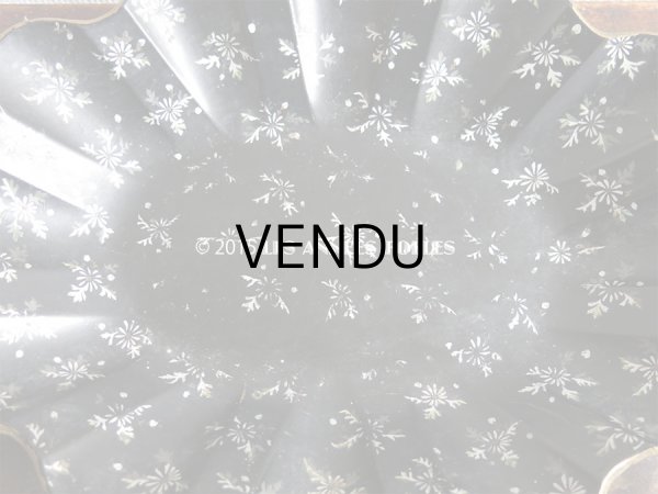 画像5: 19世紀 アンティーク ナポレオン3世 パピエマシェ トレイ 花模様 かご (5)