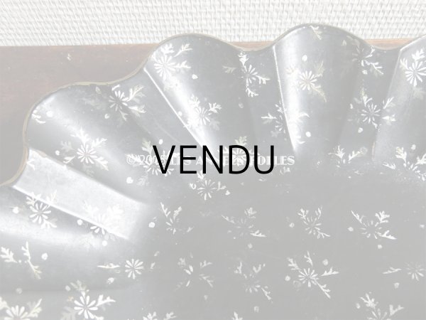 画像8: 19世紀 アンティーク ナポレオン3世 パピエマシェ トレイ 花模様 かご (8)