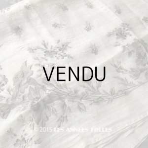 画像: 19世紀 アンティーク シルク製 スカーフ用 ファブリック 花模様 スカーフ3枚分 56×165cm