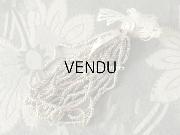画像4: 1900年代 アンティーク ラベル付 メタル製 ビーズ シルバー (4)