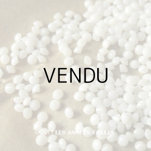 画像: アンティーク ラインストーン カボション 白 ホワイト  3.5mm フランス製