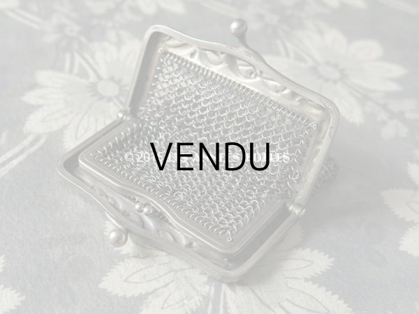 画像3: 1900年代 アンティーク シルバー製 ヤドリギ メタルメッシュのコインケース 仕切り付 (3)
