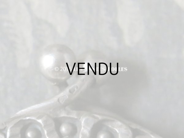 画像4: 1900年代 アンティーク シルバー製 リボン模様 メタルメッシュ コインケース 仕切り付 (4)