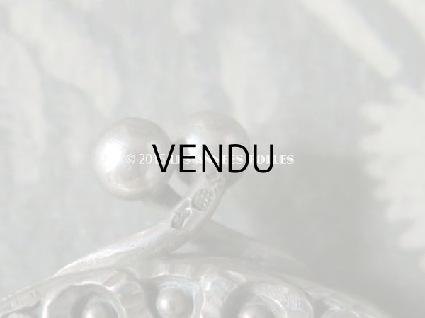 画像6: 1900年代 アンティーク シルバー製 リボン模様 メタルメッシュ コインケース 仕切り付 (6)