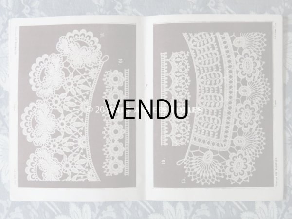 画像5: アンティーク レース図案帳  クロシェレース DESSINS POUR OUVRAGES DE DAMES RECUEIL DE DESSINS POUR CROCHET,TAPISSERIE,FILET. N 12 - ADRE.SIMART,EDITEUR,A PARIS - (5)