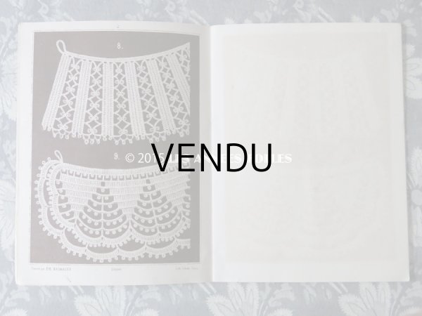 画像6: アンティーク レース図案帳  クロシェレース DESSINS POUR OUVRAGES DE DAMES RECUEIL DE DESSINS POUR CROCHET,TAPISSERIE,FILET. N 12 - ADRE.SIMART,EDITEUR,A PARIS - (6)