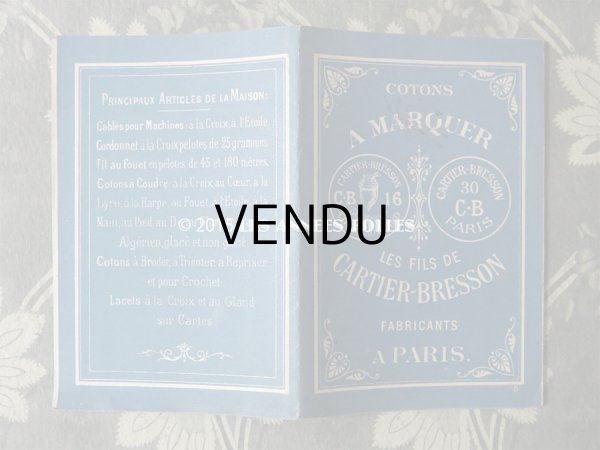 画像2: アンティーク クロスステッチの図案帳 COTONS A MARQUER - LES FILS DE CARTIER-BRESSON FABRICANTS A PARIS- (2)