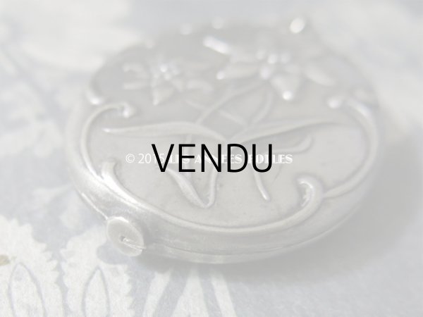 画像7: 1900年代 アンティーク シャトレーヌ 手鏡 エーデルワイス スライド式 ミラー ペンダント (7)