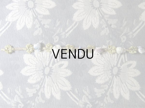 画像3: 19世紀末 アンティーク 5色の薔薇 ロココトリム 0.43m (3)