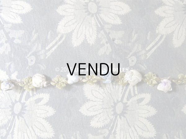 画像4: 19世紀末 アンティーク 5色の薔薇 ロココトリム 0.43m (4)