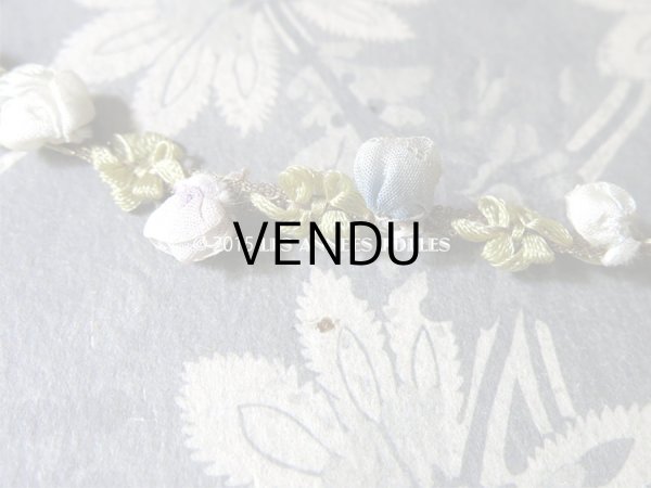 画像6: 19世紀末 アンティーク 5色の薔薇 ロココトリム 0.43m (6)