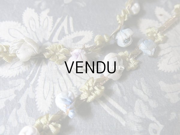 画像7: 19世紀末 アンティーク 5色の薔薇 ロココトリム 0.43m (7)