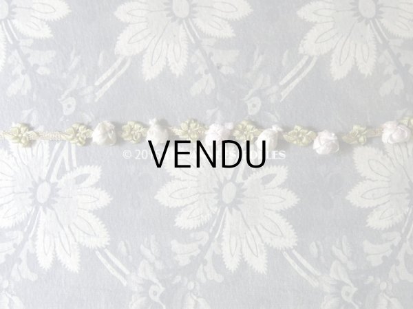 画像4: 19世紀末 アンティーク 淡いピンクの薔薇 ロココトリム 0.47m (4)