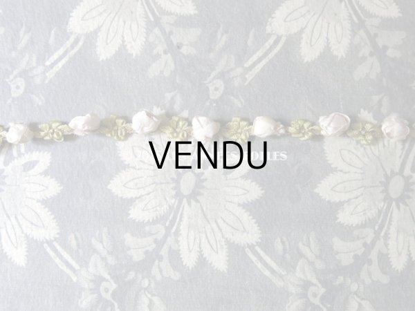 画像5: 19世紀末 アンティーク 淡いピンクの薔薇 ロココトリム 0.47m (5)