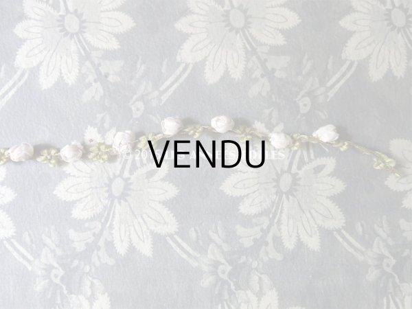 画像6: 19世紀末 アンティーク 淡いピンクの薔薇 ロココトリム 0.47m (6)