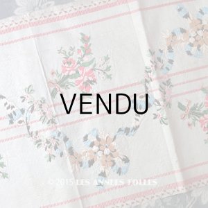 画像: 18世紀末 アンティーク シルク製  手刺繍 薔薇模様 幅広リボン 1m