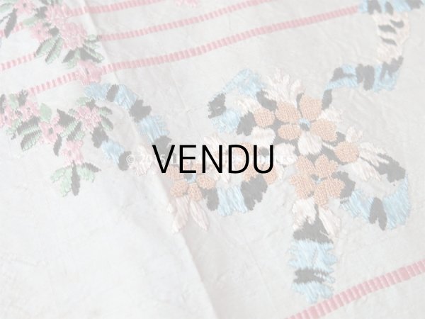 画像3: 18世紀末 アンティーク シルク製  手刺繍 薔薇模様 幅広リボン 1m (3)