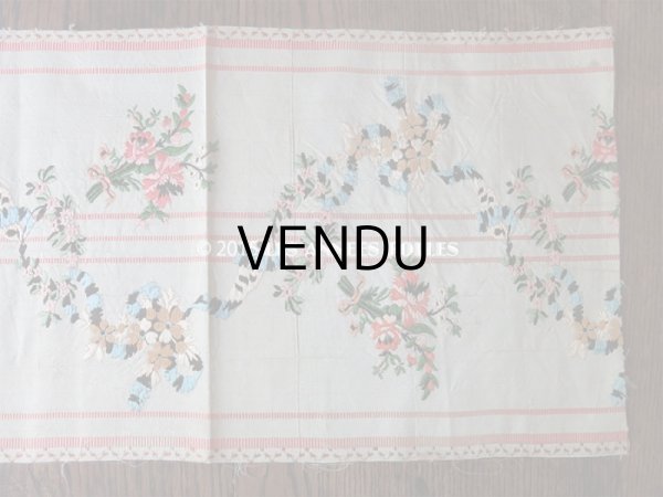 画像6: 18世紀末 アンティーク シルク製  手刺繍 薔薇模様 幅広リボン 1m (6)