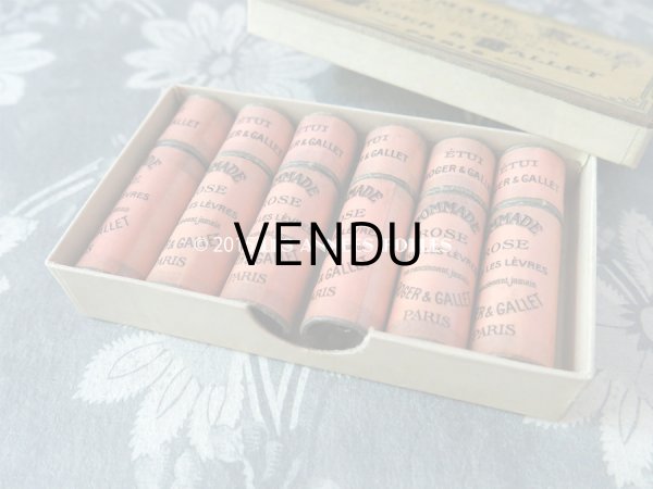 画像5: アンティーク 未使用 リップスティックの紙箱 ピンク POMMADE ROSE POUR LES LEVRES - ROGER&GALLET PARIS - (5)