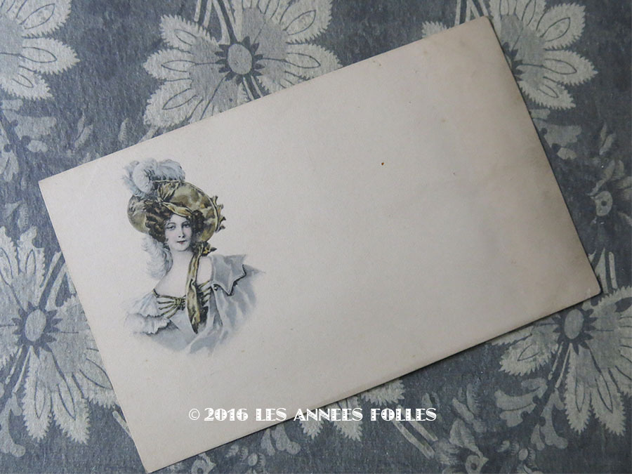 画像1: 19世紀末 アンティークポストカード 美しい貴婦人 (1)