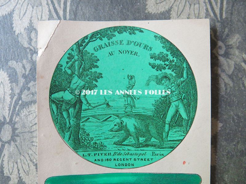 画像3: 1886年 アンティーク パフュームラベルのデザイン画 GRAISSE D'OURS AU NOYER　-　L.T.PIVER　- (3)