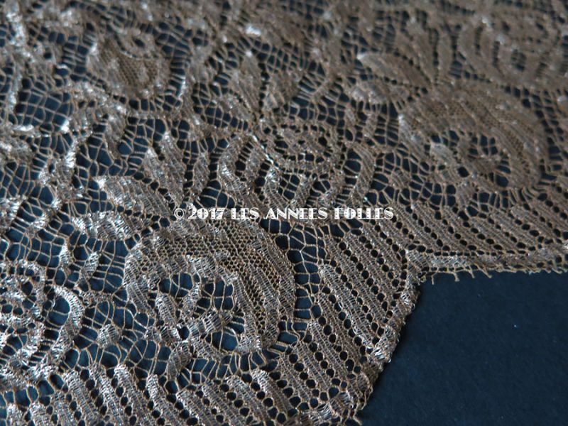 画像4: 1920年代 アンティーク 幅広 メタルレース  アールデコ 花模様 ゴールド 1.35m (4)