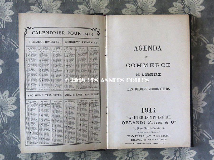 1914年 アンティーク 未使用の手帳 スケジュール帳 AGENDA 1914