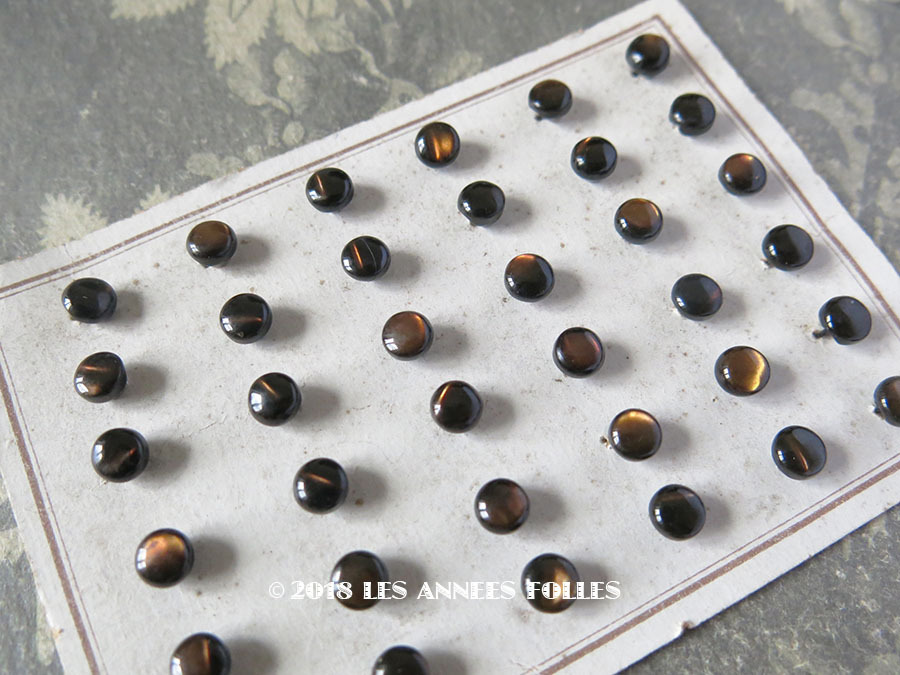 画像1: アンティーク ドール用 5mm マザーオブパール製 ボタン シェルボタン ブラウン 6ピースのセット (1)