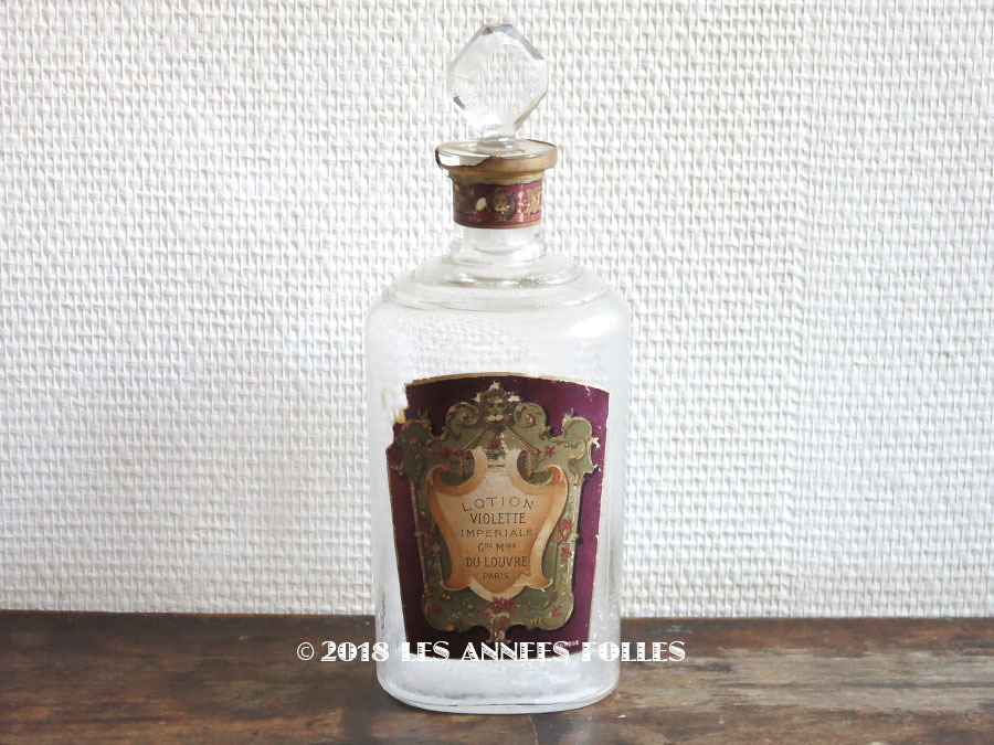 画像1: ＊蚤の市＊19世紀末 アンティーク 菫のガーランド パフュームボトル LOTION VIOLETTE IMPERIALE - GRANDS MAGASINS DU LOUVRE PARIS - (1)