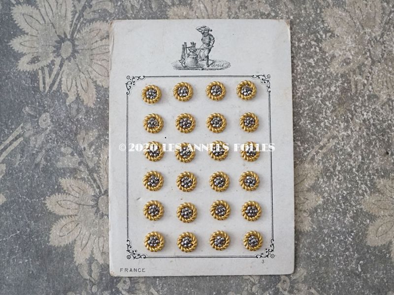 画像2: 19世紀 アンティーク ドール用 カットスチールボタン 10mm ピース売り　シルバー&ゴールド  (2)