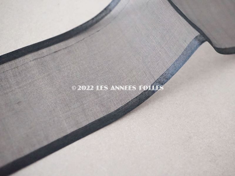 画像3: 1900年代 アンティーク シルク製 オーガンジー リボン サテンの縁取り 4.8cm幅 (3)