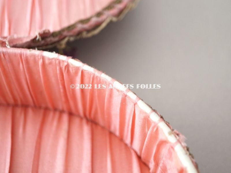 画像: アンティーク シルク製　ロココモチーフ＆花かごのレース&ロココトリム カルトナージュボックス 