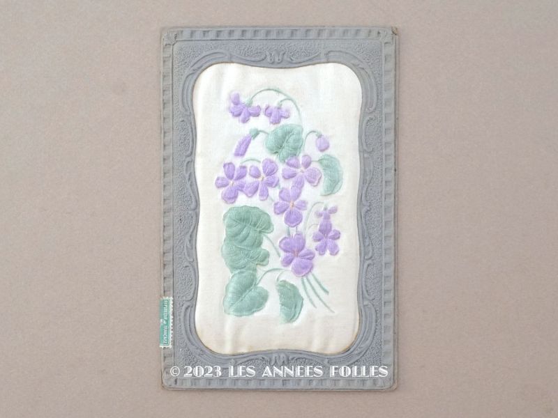 画像1: 1909年 アンティーク 菫のポストカード 香り袋入り　 (1)