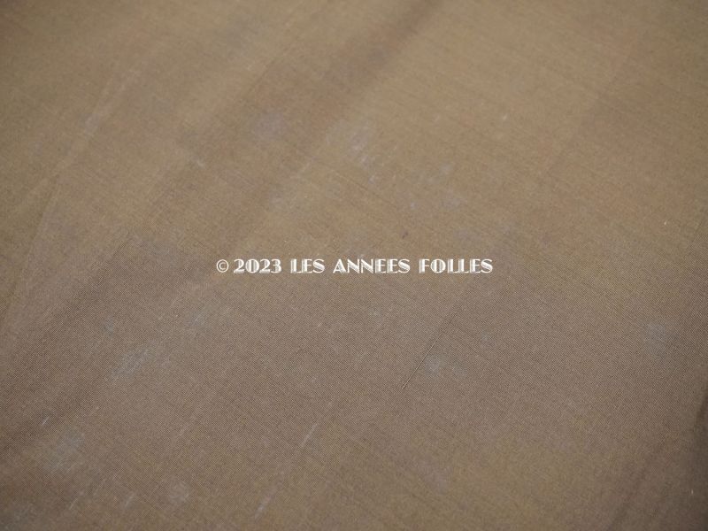 画像4: アンティーク シルク製ファブリック　カーキ 幅53cm (4)