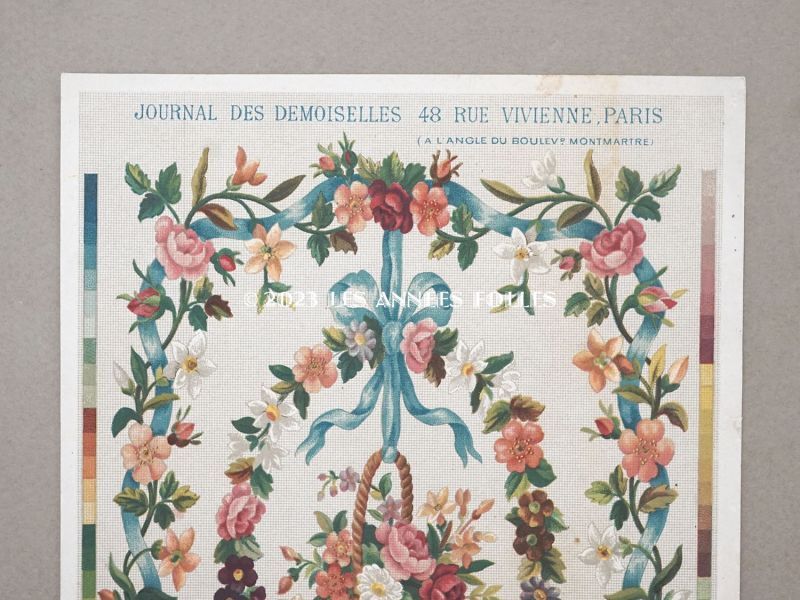 画像2: 19世紀末 アンティーク プチポワンの図案 - JOURNAL DES DEMOISELLES - (2)